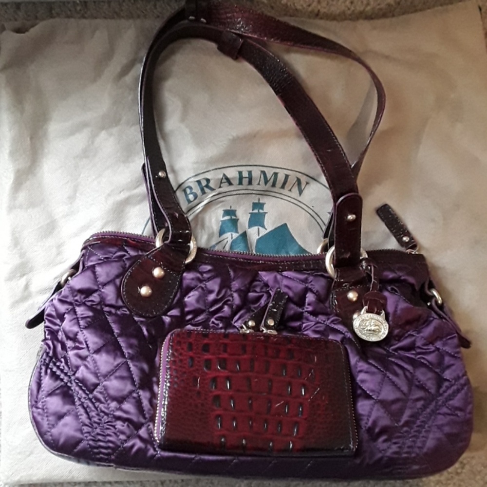 Brahmin Purple plush handbag